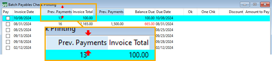 Batch Payables Check Printing
